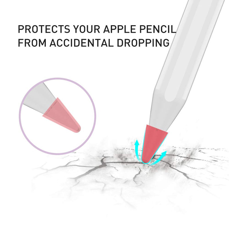 Delidigi 40 Pack Tips Cover for Apple Pencil 2nd Generation and 1st Gen Silicone Nibs Caps Writing Protection Accessories(Purple+Green+Orange+Red,40Pack) Purple+Green+Orange+Red