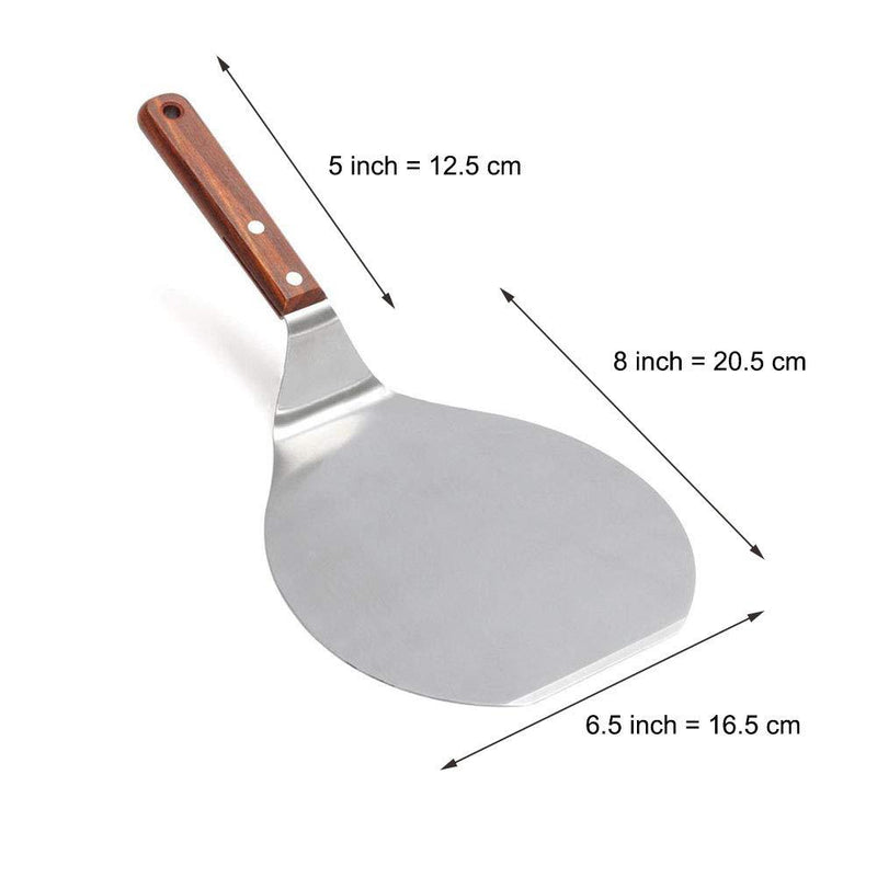 NUOMI Stainless Steel Pizza Peel with Wood Handle 8-Inch Pizza Paddle