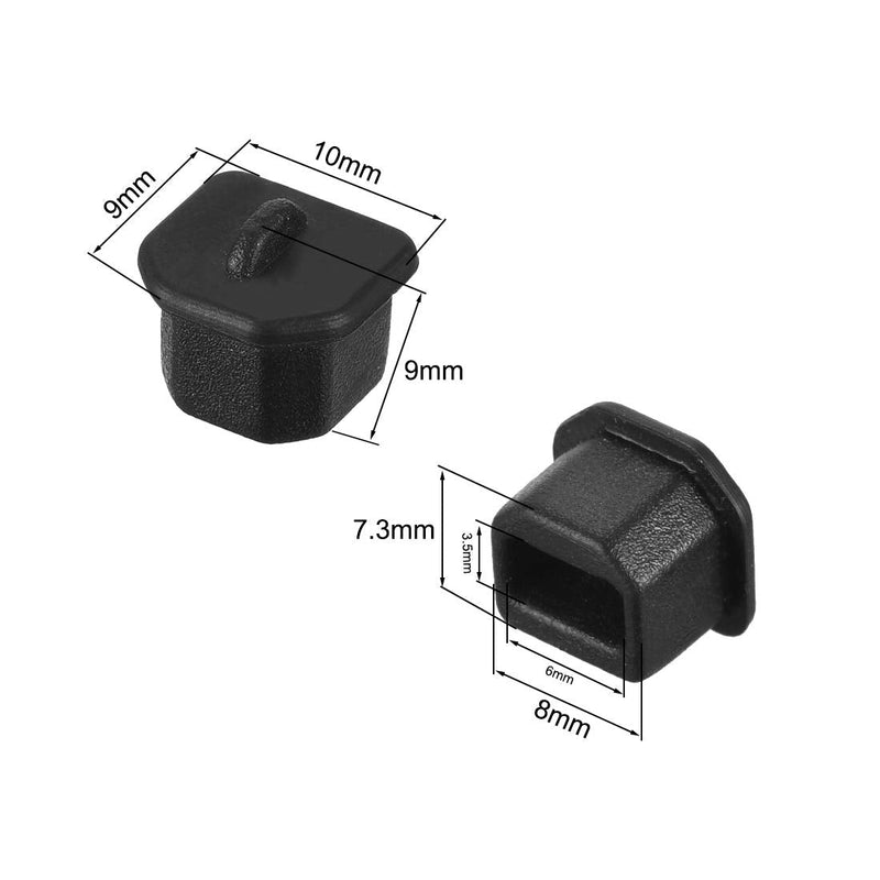 LAMPVPATH 10 Pcs USB B Female Port Plug, USB B Female Anti Dust Cover Plug Protector Stopper Cap