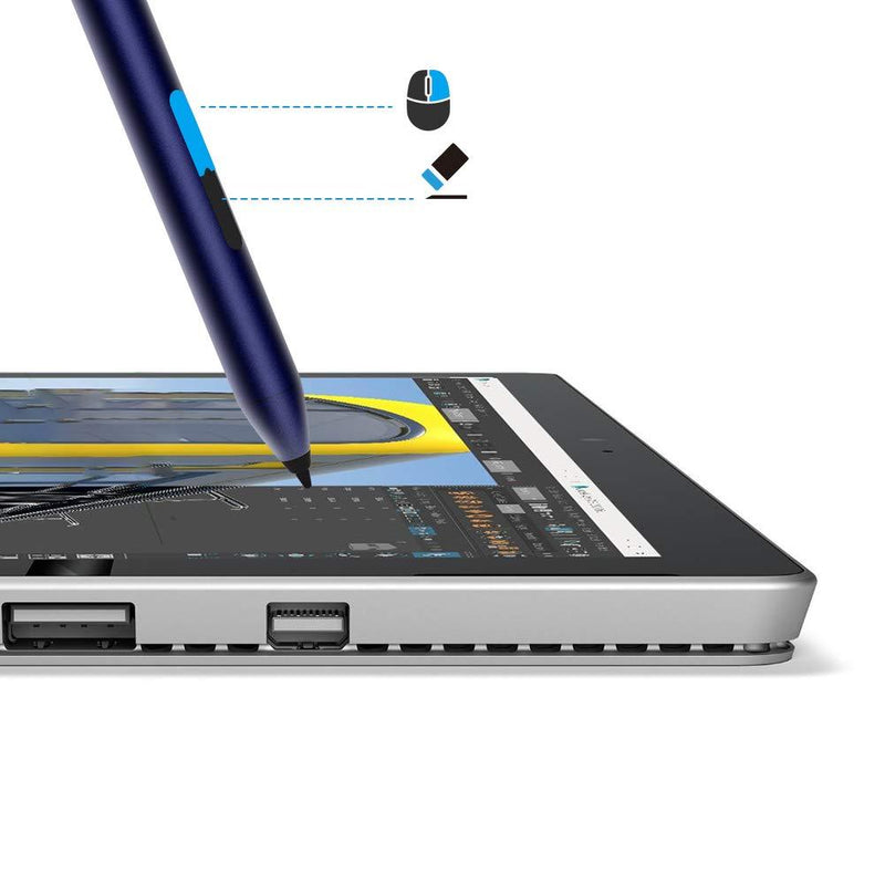 Active Stylus Pen for HP Pavilion x360 11m-ad0 14M-ba0 14-cd0 15-br0; HP Envy x360 15-bp0 15-bq0, x360 15-cn0, X2 12-e0xx, X2 12g0xx; HP Spectre x360 13-ac0xx 15-blxxx, AAAA Battery & Nibs (Blue) blue