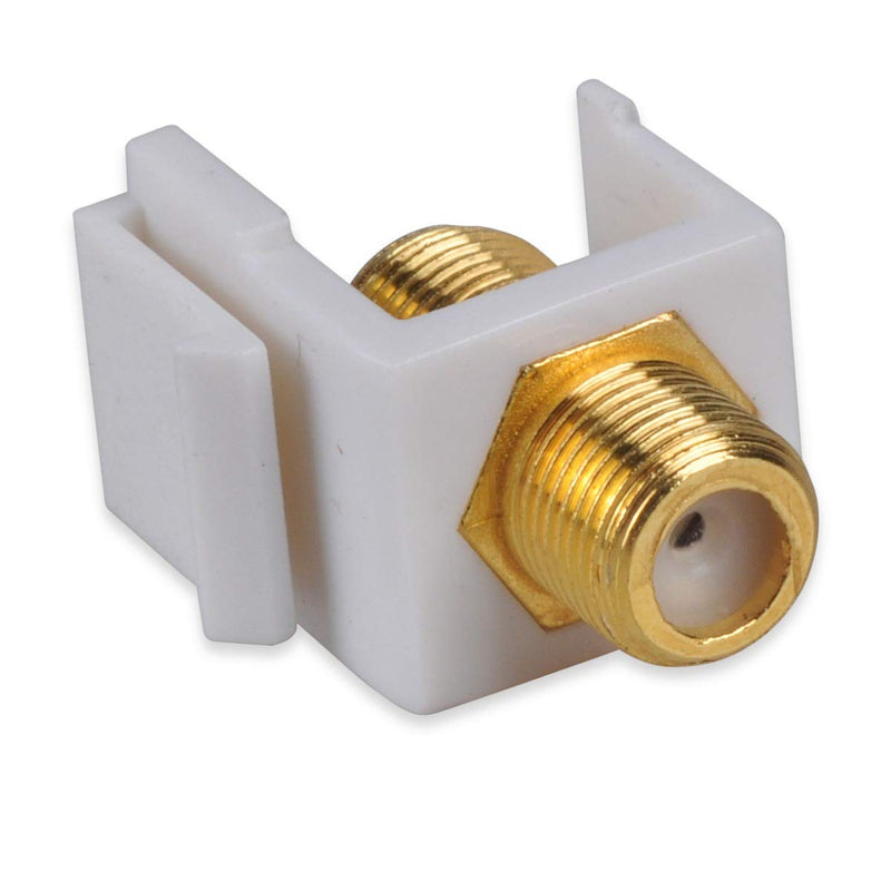 Conwork Ethernet & Coax Wall Plate - Cat6 Coax Keystone Wall Plate with 2 RJ45 Ethernet Ports + 2 TV Coax Cable/F-Type Insert Jacks
