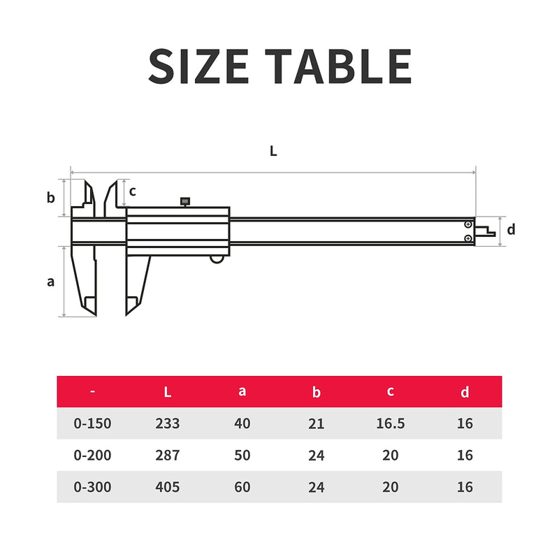 Calipers Tools Mono-Block Vernier Caliper, Thickened Stainless Steel 0-6"Inch/Metric 0-6" Range +/-0.02 Accuracy 0.02/0.001" Resolution Slide Calliper Rule Depth Gauges DRINYOUNG 0-6‘’