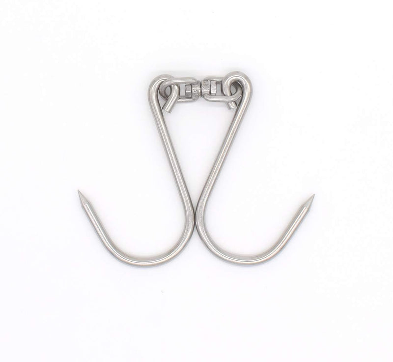 Alele 4pcs Swiveling Meat Hooks Heavy Duty Stainless Steel Processing Butcher Hooks Fish Hunting Carcass Hanging Hook Pack of 4 (10 inch 6mm Swiveling Meat Hook) 10 inch 6mm Swiveling Meat Hook