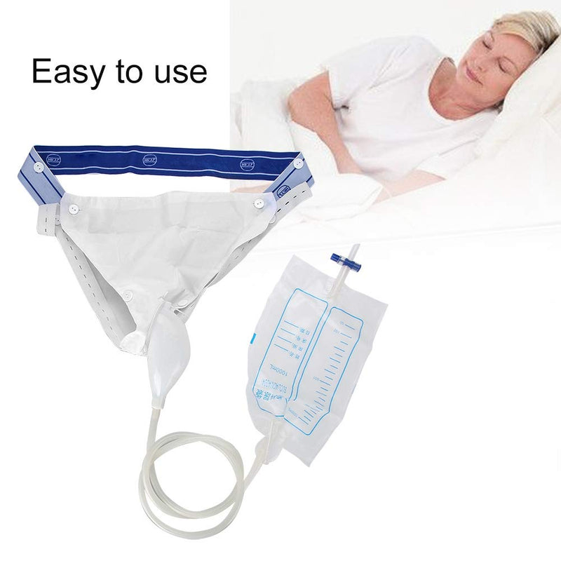 Urine Collector, Portable Wearable Collection Urinal Bag Ventilate Urine Collector Silicone Incontinence Bags with Elastic Waistband Elderly Urinal with Urine Catheter Bags for Adults Man Woman(02#) 02#