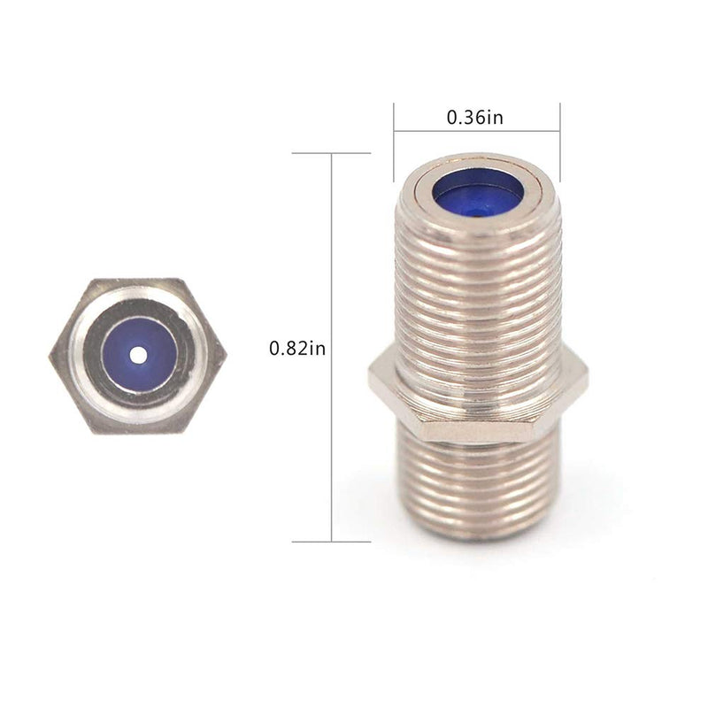 VCE 3GHz Coaxial Cable Connector, RG6 Coax Cable Extender F-Type Nickel Plated Adapter Female to Female for TV Cables, 5 Pack