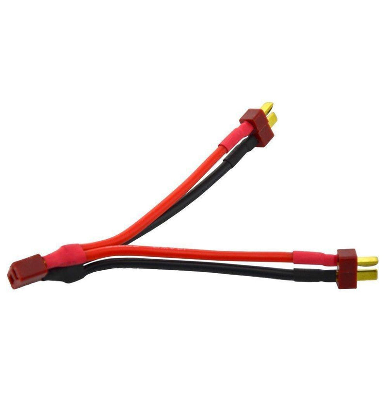2pcs Deans T Plug Parallel Connector One Female to 2 Male Battery Connector Cable for RC LiPO Battery (Deans T Parallel Connector)