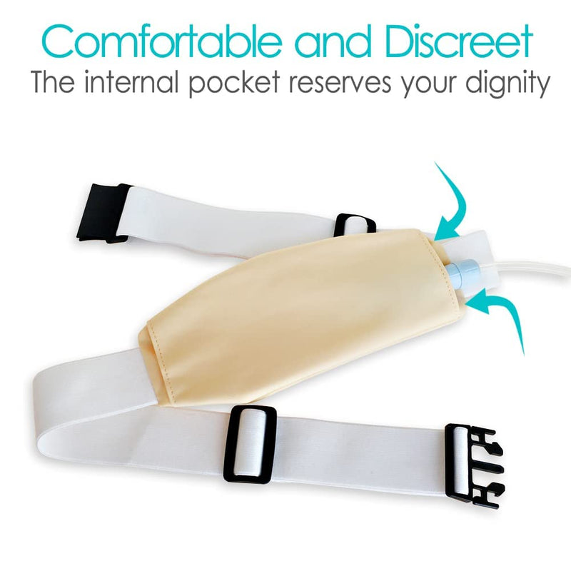 PD Belt Peritoneal Dialysis Catheter Holder Accessories No-Bounce for Secure Transfer Set Peg G Feeding Tube Line Adults Women Men Beige