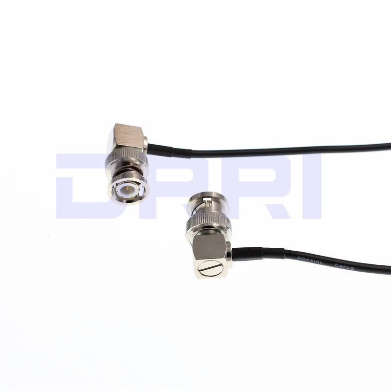 DRRI 50 Ohm Right Angle BNC to BNC RF coaxial Cable Rg174 for Wireless Antenna (100CM)