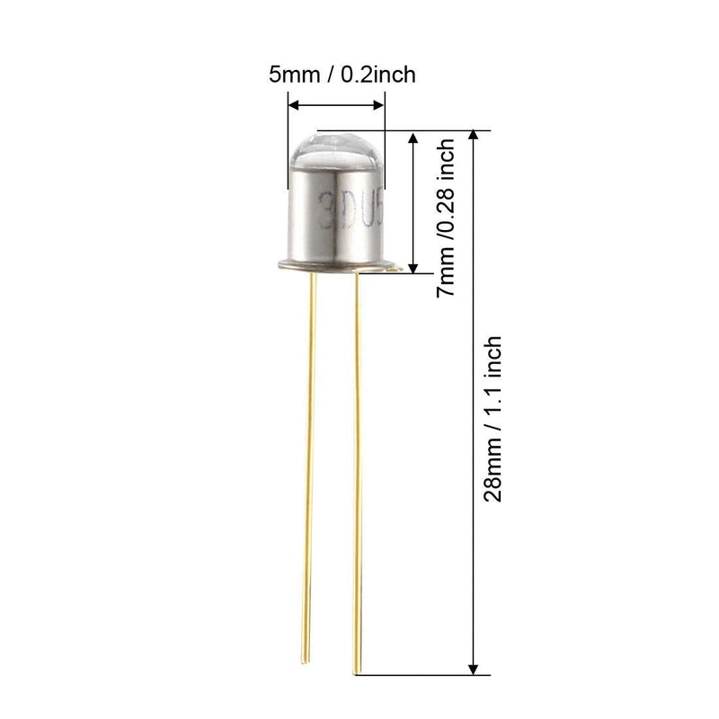 uxcell 3pcs Photosensitive Diode Photodiodes Light Sensitive Sensors,5mm Round Head Receiver Diode