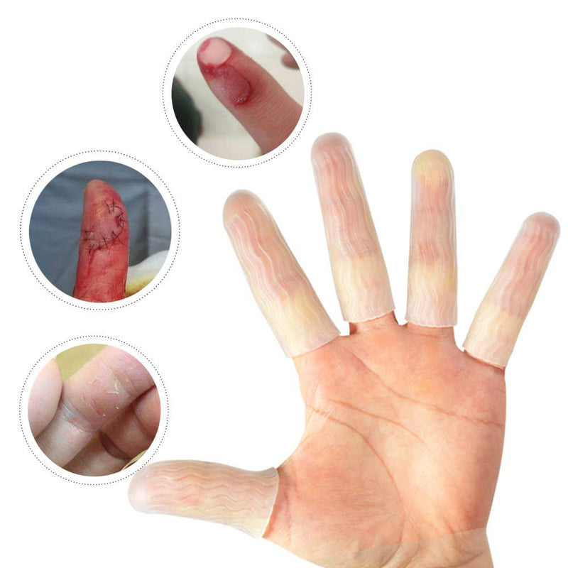 HioIoiH Silicone Finger Protectors for Man 10 Pack, Gel Finger Cots & Protector,Relief from Pain of Finger Tips Cracked, Arthritis