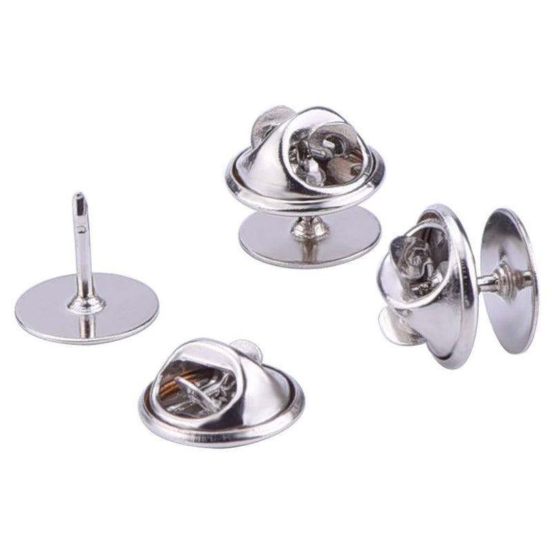 EBOOT Pack of 50 Tie Tacks Blank Pins with Clutch Back (Silver) Silver