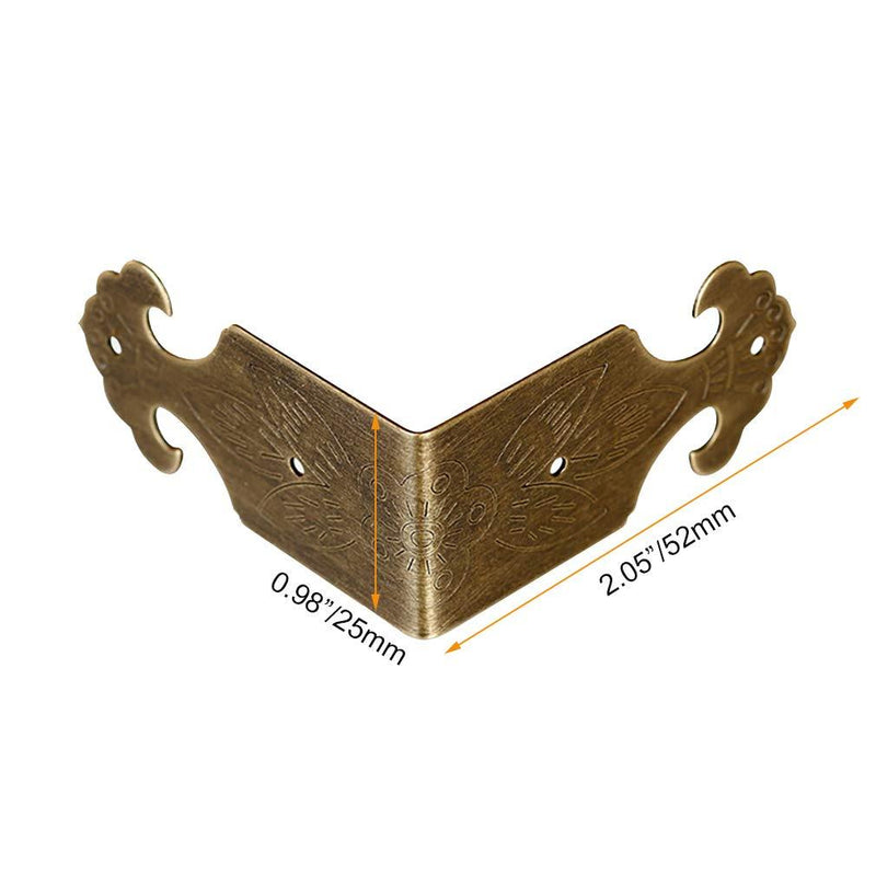 Tiazza 8Pcs Right Angle Brass Box Corner Protector Corner Braces Hardware Desk Edge Guards Wood Jewelry Box Photo Frame Accessories