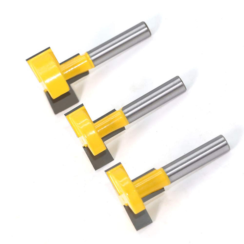 WSOOX 3 pieces T-slot cutter T-slot & T-track slotting cutter router bit set with 8 mm shank