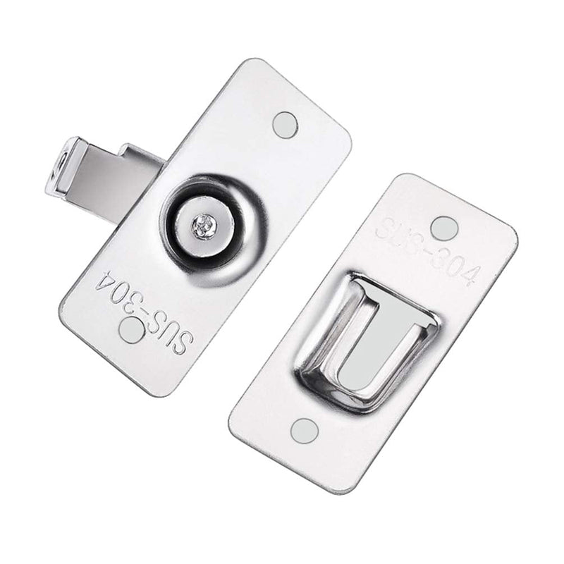 Door Hasp Latch 90 Degree, Stainless Steel Safety Angle Locking Latch for Push/Sliding/Barn Door, Satin Nickel MK2 1pcs small