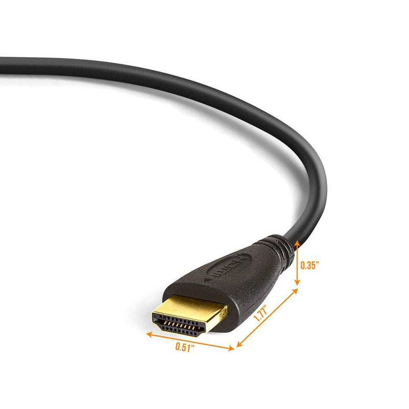 Cmple - Ultra Slim High Speed HDMI Cable HDMI 2.0 HDTV Cable - Supports Ethernet 3D 4K and Audio Return - 10FT (2 Pack) 10FT (2 PACK) Black