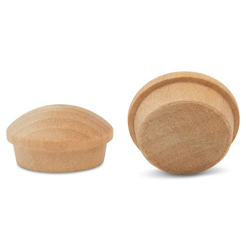 Wood Hole Plugs 1 inch, Pack of 100 Maple Button Top Wood Plugs for Screw Holes, by Woodpeckers