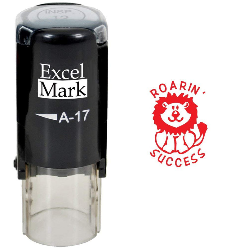 Round Teacher Stamp - ROARIN' Success - RED Ink