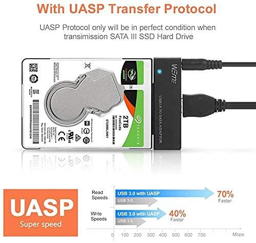 WEme USB 3.0 to SATA Converter Adapter for 2.5 3.5 Inch Hard Drive Disk SSD HDD, Power Adapter and USB 3.0 Cable Included USB-A Adapter with power supply