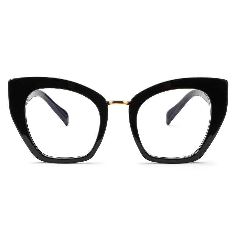 FEISEDY Oversized Blue Light Blocking Glasses Retro Cateye Computer Glasses for Women B4107 Black 65 Centimeters