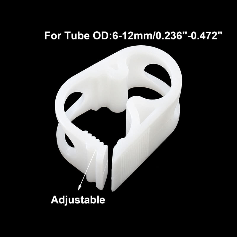 Kyuionty 1/4" - 1/2" Plastic Tubing Clamps Adjustable Tube Clamp, Laboratory Pinch Valve Flow Control Hose Clamp - Pack of 5 1/4" - 1/2"