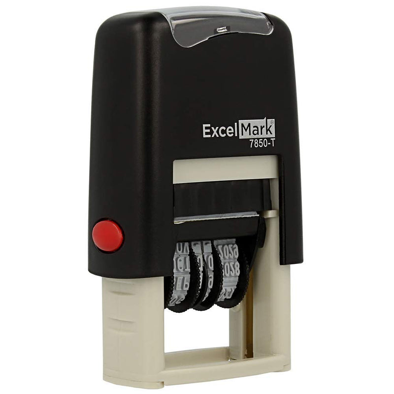 Paid - ExcelMark Self-Inking Rubber Date Stamp - Compact Size - Black Ink