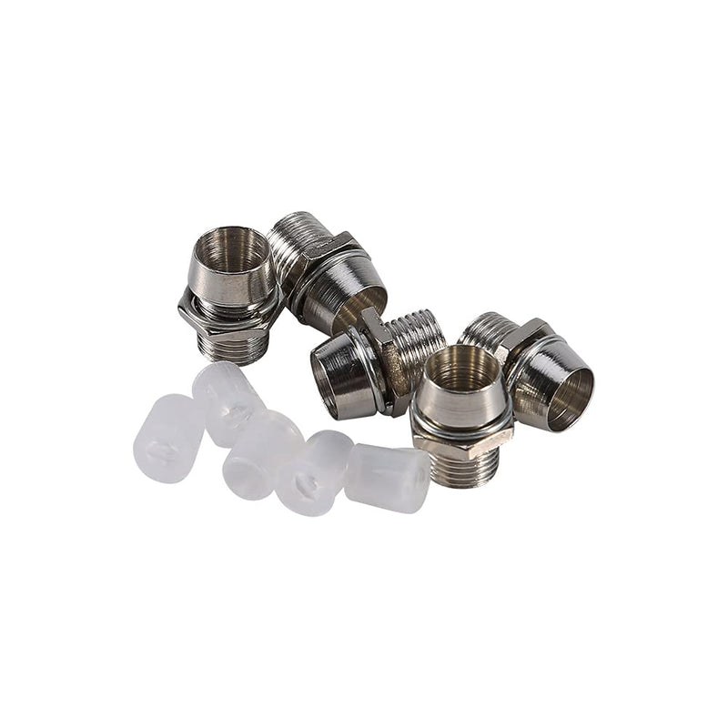 Panel Mount LED Holder, 5mm Light Emitting Diode LED Bezel Holder Panel Display for Mount Panel Display Socket Base Diode Lighting, 50 pcs Silver Color Thread Mount Size 8mm