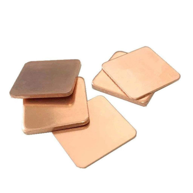 Easycargo 100pcs 12 Sizes 15mm Copper Pad Shim Thermal Kit, Pure Copper Heatsink C1100, Low Profile Copper Plate Cooler Heat Sink for Cooling PC Components Laptop IC Chips CPU VGA RAM VRAM M.2 SSD