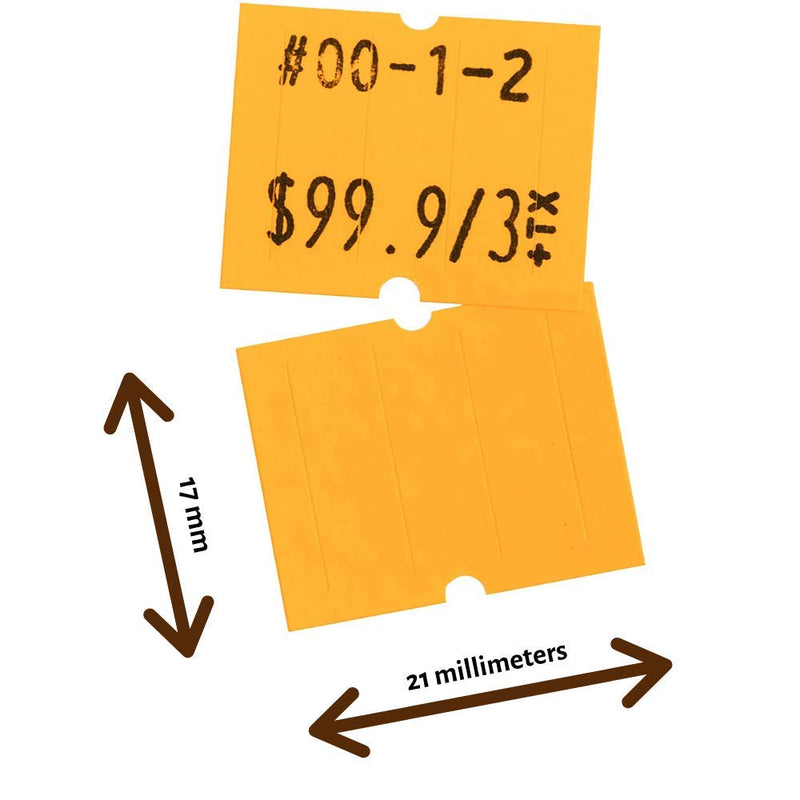 Fluorescent Orange Perco Labels for Perco 2 Line Labeler Gun - 1 Sleeve, 6,000 Labels