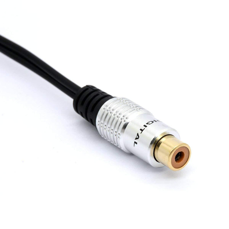 25cm RCA Y Adapter 1 RCA Female to 2 RCA Male Splitter Cable for Audio Amplifier Subwoofer(RCA Female to 2 Male)