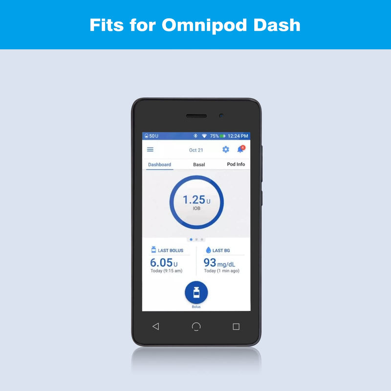 MEDMAX Silicone Case for Omnipod Dash PDM (Personal Diabetes Manager), Lightweight Shockproof Anti Slip Protective Cover Soft Gel Skin with Raised Bezel for Omnipod Dash Device (Black) Black