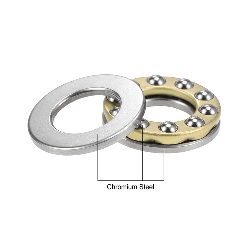 uxcell F10-18M Thrust Ball Bearings 10mm x 18mm x 5.5mm Chrome Steel Single Direction 2pcs 10mmx18mmx5.5mm