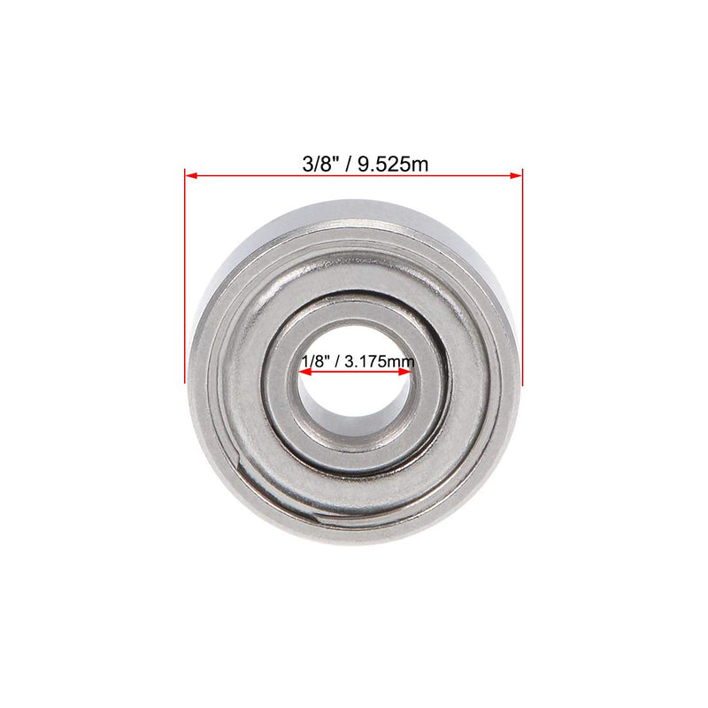 uxcell SR2ZZ Stainless Steel Ball Bearing 1/8-inchx3/8-inchx5/32-inch Double Shielded R2ZZ Bearings 2pcs 1/8"x3/8"x5/32"