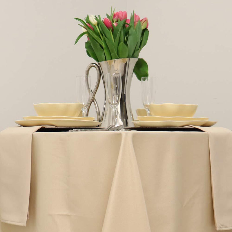 Kadut Square Tablecloth 52 x 52 Inch Beige Square Table Cloth for Square or Round Table | Heavy Duty | Washable Tablecloth for Parties, Weddings, Kitchen, Restaurant, Wrinkle-Resistant Table Cover 52x52