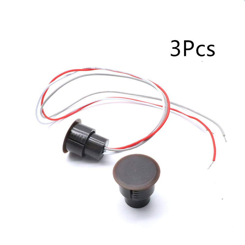QMseller RC-36 NC+NO Recessed Wired Security Window Door Contact Sensor Alarm Magnetic Reed Switch Brown - (3 Sets)