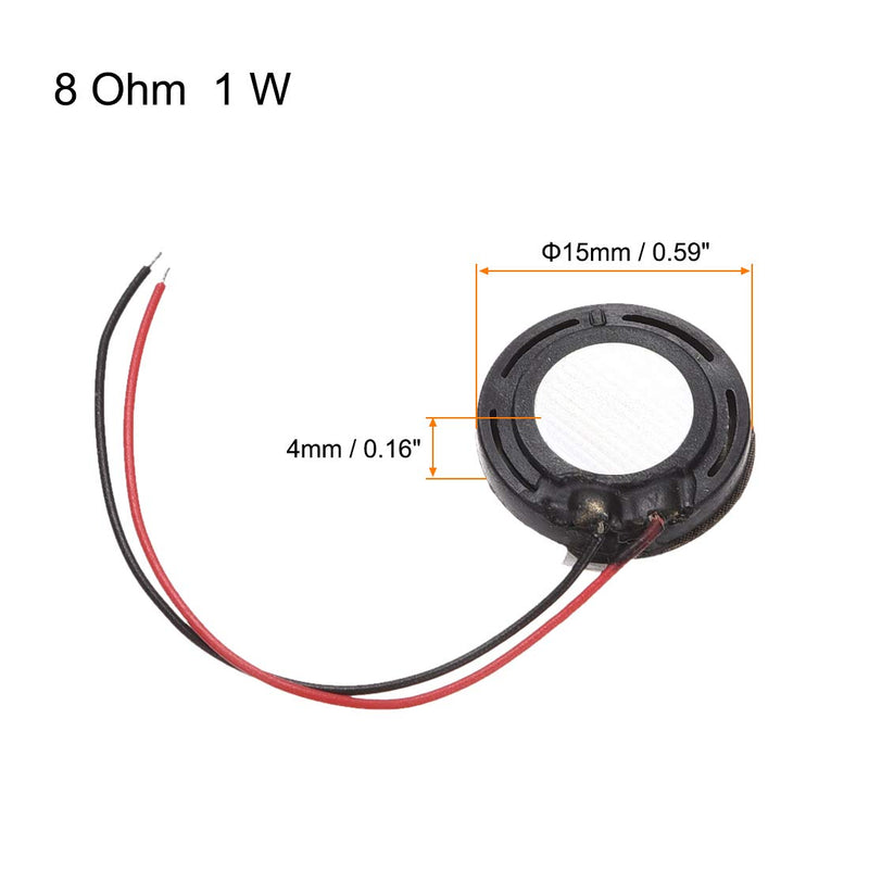 uxcell 1W 8 Ohm Mini DIY Magnetic Speaker Replacement Loudspeaker 15mm for Mobile Phone