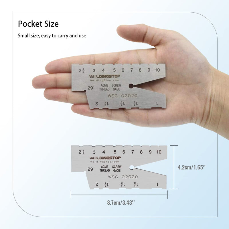 ACME SCREW THREAD GAUGE 29 DEGREE GRINDING GAGE TOOL Laser Engraving S/S