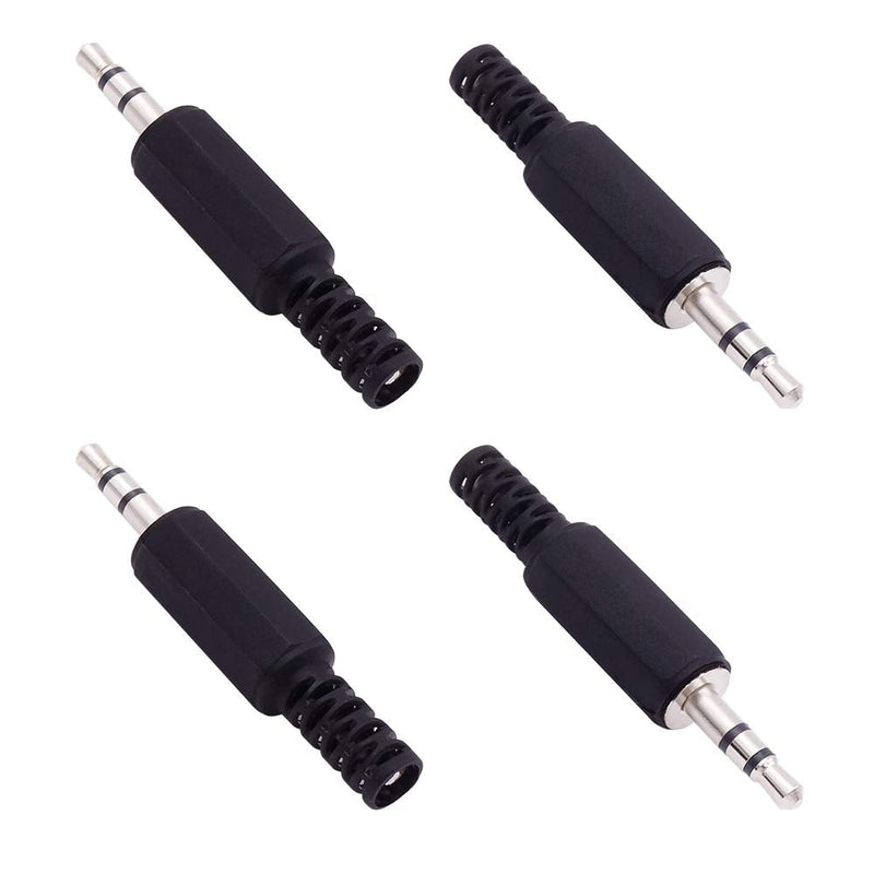 Fancasee (4 Pack) 3.5mm Replacement Repair Plug Jack TRS 3 Pole Stereo Male Plug 1/8" 3.5mm Solder Type DIY Audio Cable Connector for Headphone Headset Earphone Cable Repair