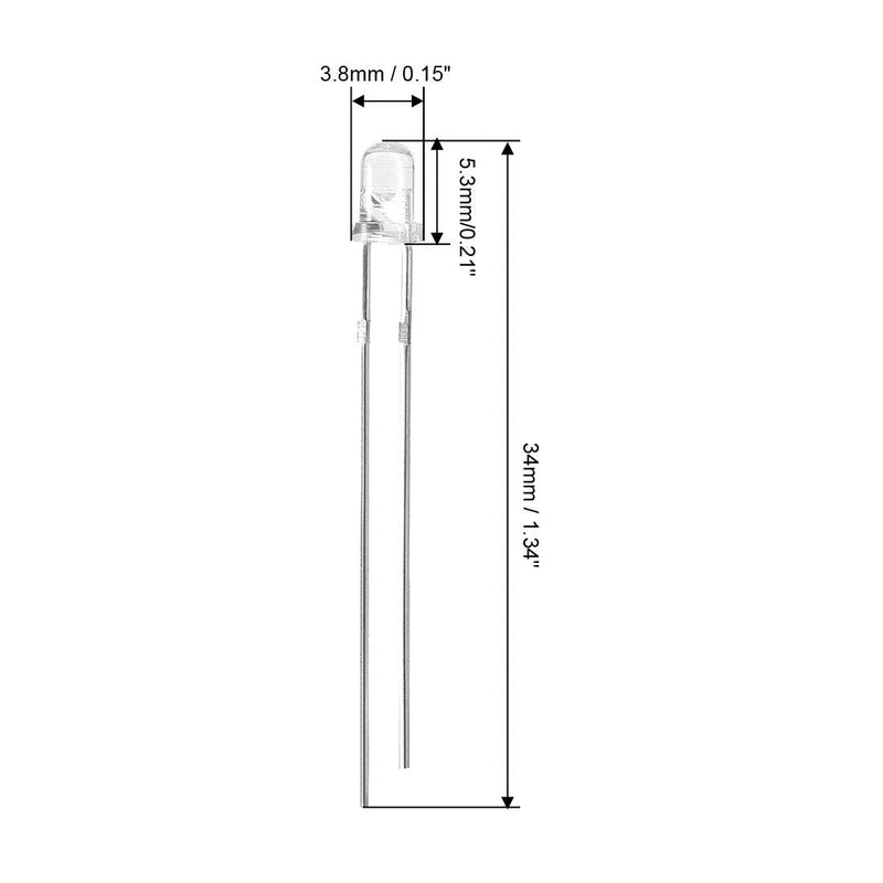 uxcell 10pcs 3mm 940nm Infrared Emitter Diode DC 1.2V LED IR Emitter Light Emitting Diodes Clear Round Head 7 Meters Emission Distance