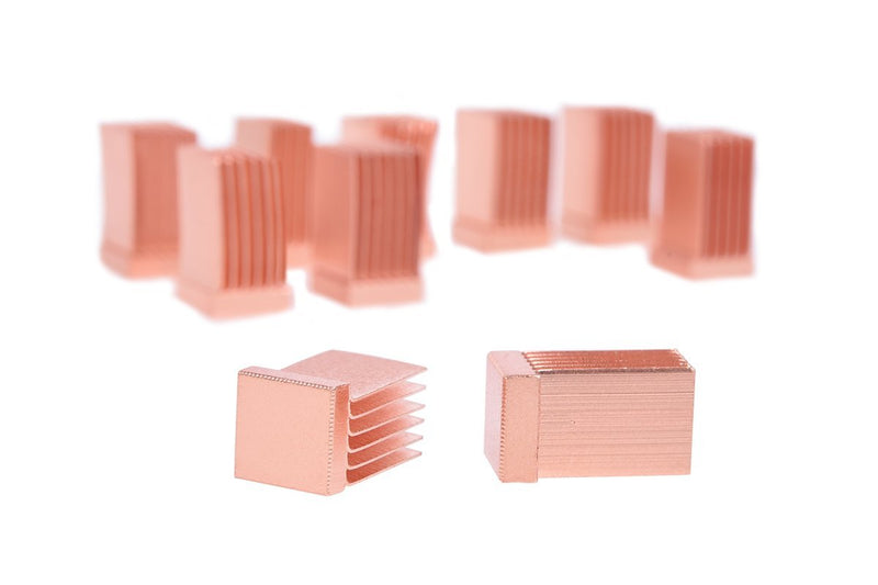 Alphacool 17425 GPU RAM Copper Heatsinks 6,5x6,5mm - 10pcs Air Cooling Passive Coolers