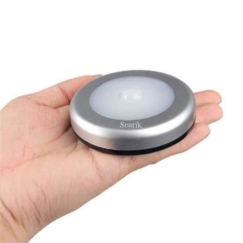 Motion Sensor Light, Searik Battery Powered LED Night Light Step Lights Stair Closet Light Under-Cabinet Lighting Stick On Anywhere Lamp for Home, Kitchen, Hallway, Cabinet, Closet, Stairs, Bathroom White