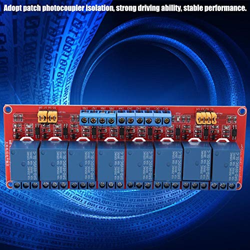 Keenso 8 Channel Optocoupler Relay Module, 5V/12V/24V 8 Channel Relay Board with Optocoupler High/Low Trigger Expansion Board (5V)