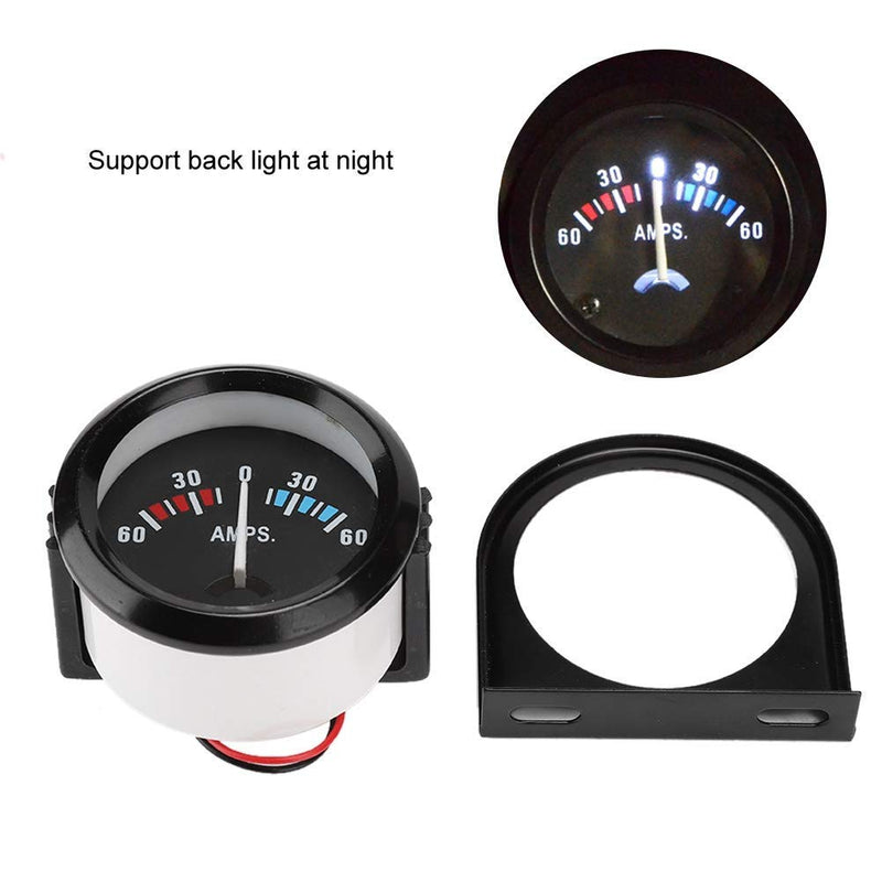 Color LED Digital Display Voltmeter,2 inch 52mm ABS Car Ammeter Voltmeter 60-0-60A AMP Gauge Meter DC 12V for Modificaton