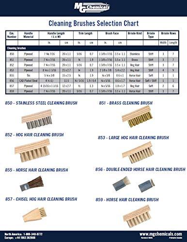 MG Chemicals 856 Double Ended Technical Cleaning Brush with 4-1/2" cad Plated Steel Handle, Horse Hair Bristles, 1/4" Length x 5/16" Width