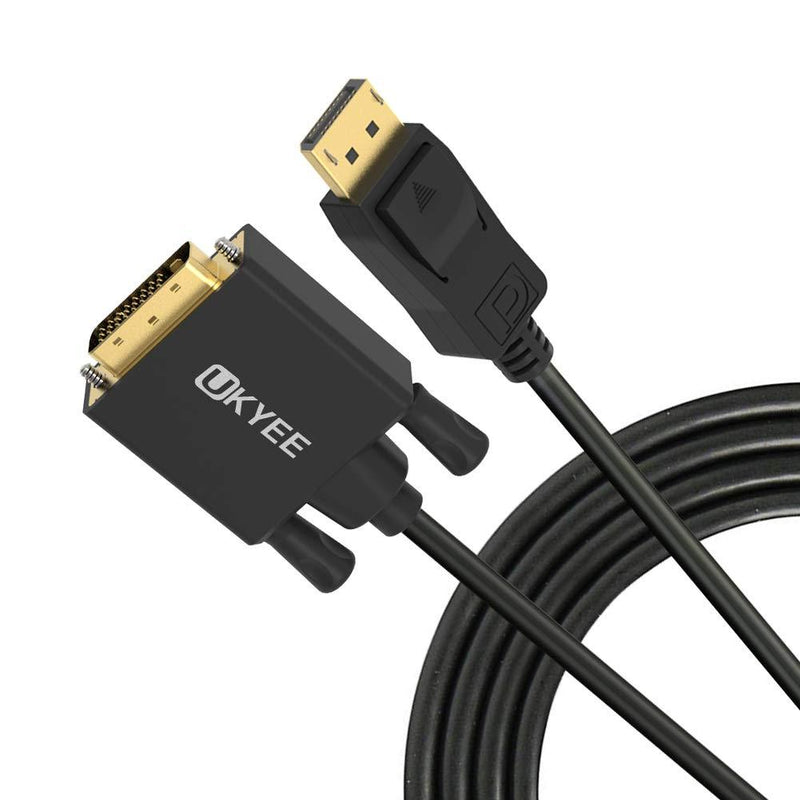 Displayport to DVI Cable 6 Feet 2-Pack, UKYEE Display Port(DP) to DVI-d Male to Male Adapter Cable Compatible with PC, Laptop, HDTV, Projector, Monitor, More- Gold-Plated