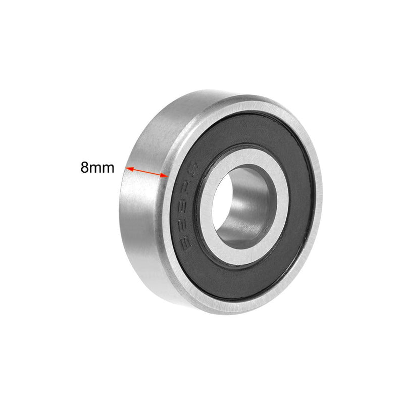 uxcell 629-2RS Deep Groove Ball Bearing 9x26x8mm Double Sealed Chrome Steel Bearings 2-Pack 9mmx26mmx8mm