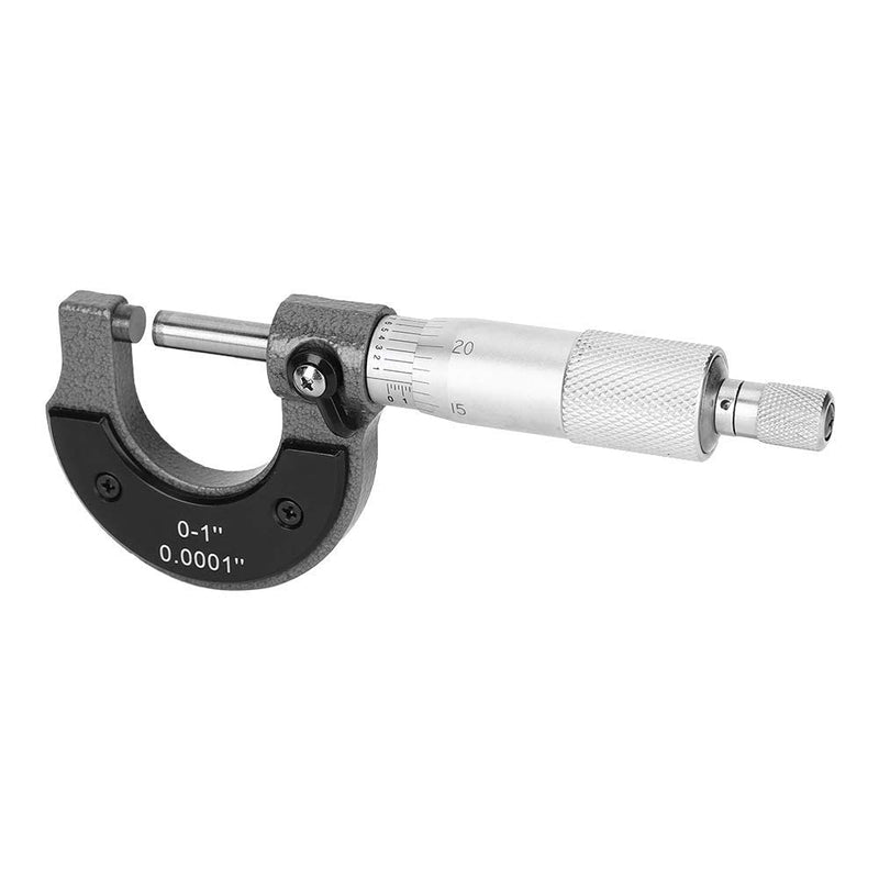 0-1Inch British System Outside Micrometer, 0.0001In Accuracy Micrometer Set with Wrench, Carbon Steel Premium Precision Machinist Tool