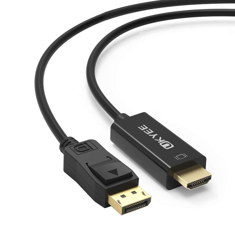 Displayport to HDMI Cable 6 feet 2-Pack, UKYEE Display Port (DP) to HDMI Adapter 6ft Male to Male Cord Converter for PCs to HDTV, Monitor, Projector.
