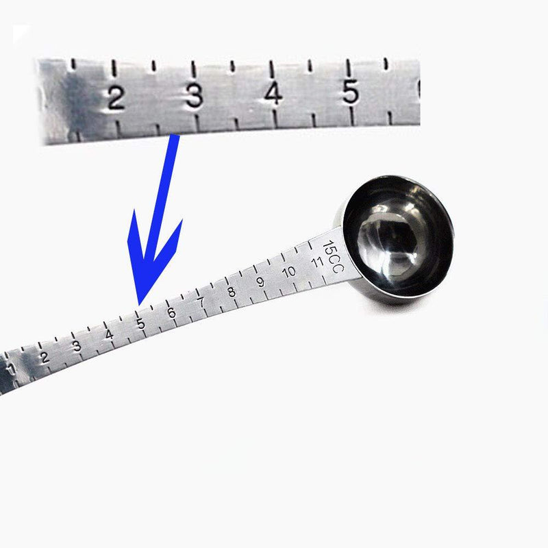 CoaGu Measuring Spoons 1 Tablespoon & 1 Teaspoon Long Handle,18/8 Corrosion Resistance Stainless Steel FDA Coffee Scoop with Tick Mark 1Tbsp&1Tsp