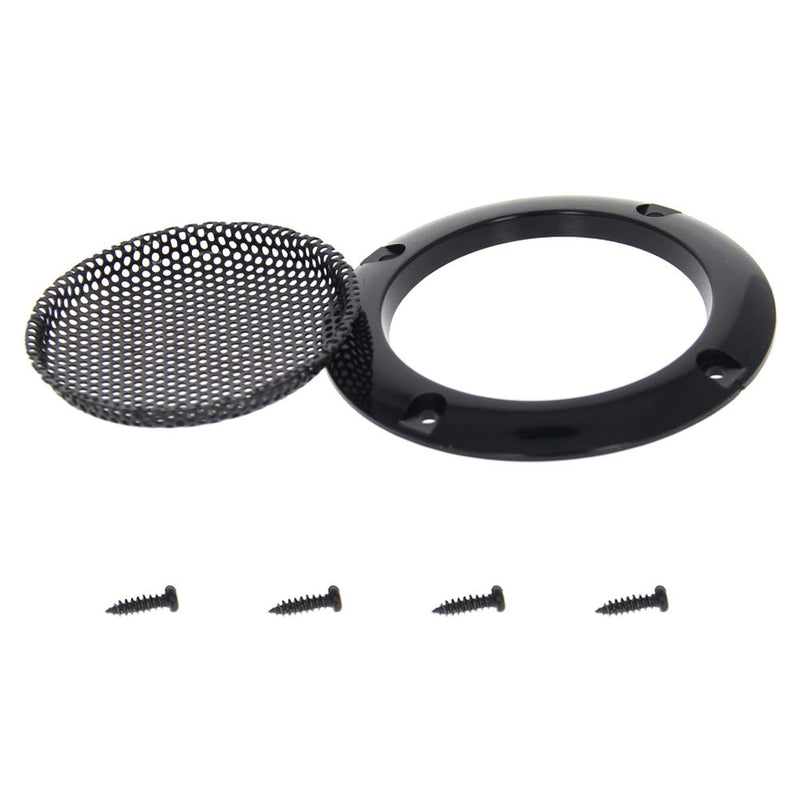 Fielect 2.5 inches Speaker Grill Mesh Decorative Circle Subwoofer Guard Protector Cover Audio Accessories Black Metal Trim 2Pcs 2 Pcs 2.5inch /66mm