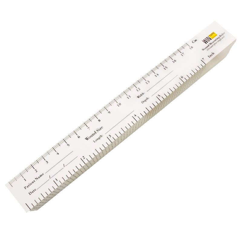 WIN TAPE 18cm / 7'' Educare Wound Ruler (PAPER) Wound Measuring Tape (Pack of 100) Medical Medimeter